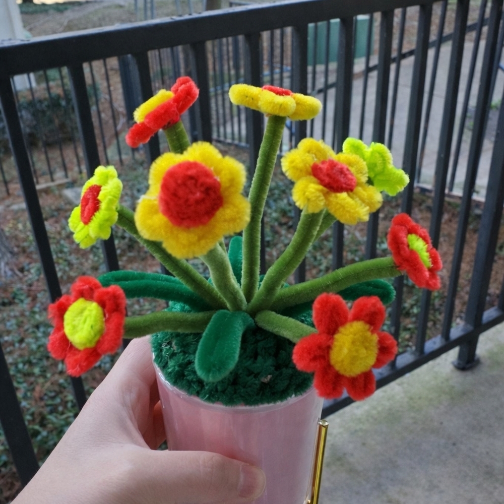 Vibrant Felt Flower Arrangement